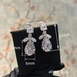 Super shiny zircon exquisite earrings teardrop-shaped long slim bridal accessories wedding engagement versatile earrings