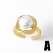 AS jewelry hot selling pearl love ring female smooth gold-plated zircon spiral ring rih50