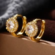 Micro-inlaid zircon and full diamond earrings, copper and gold personalized INS style all-match earrings fashion jewelry