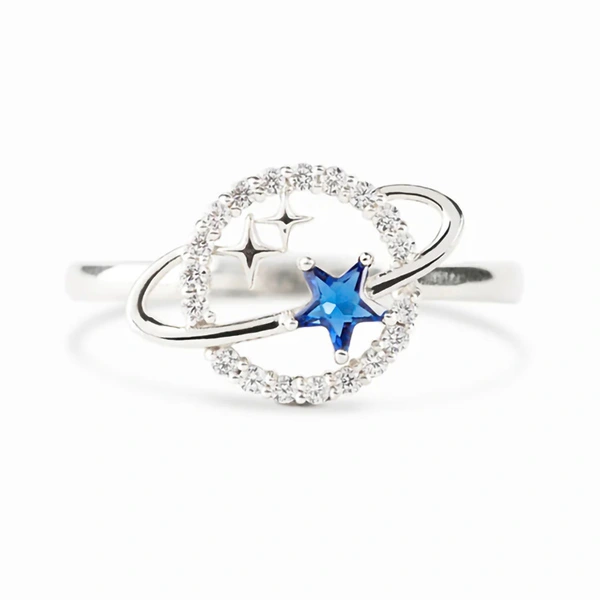  European and American design ring planet star fashion ring female inlaid zircon super hot accessories