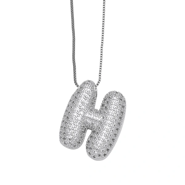 European and American hot-selling 26 English letters pendant necklace copper plated real gold inlaid with zircon clavicle chain nkq71