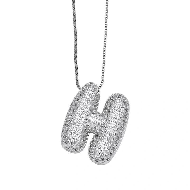 European and American hot-selling 26 English letters pendant necklace copper plated real gold inlaid with zircon clavicle chain nkq71