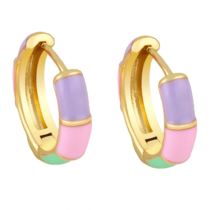 European and American jewelry multi-color oil drop geometric earrings earrings female trendy temperament versatile simple earrings ery92