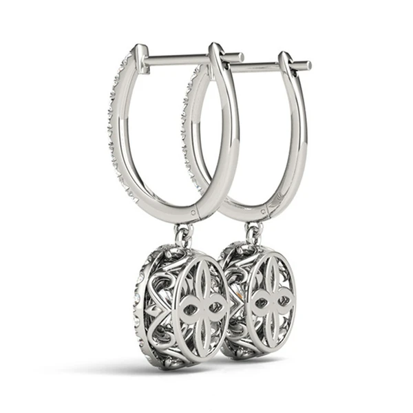 Hot selling women's earrings with full zircon inlay, elegant European and American trendy earrings, light luxury jewelry