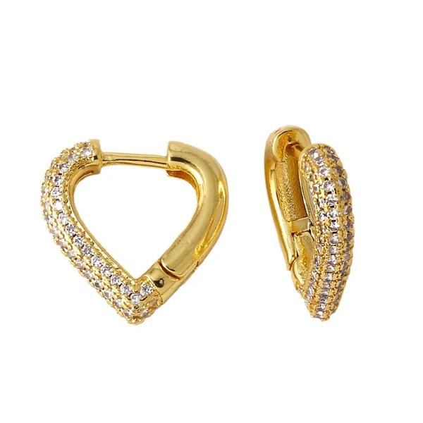 AS jewelry earrings heart earrings gold-plated zircon inlaid C-shaped earrings earrings era189