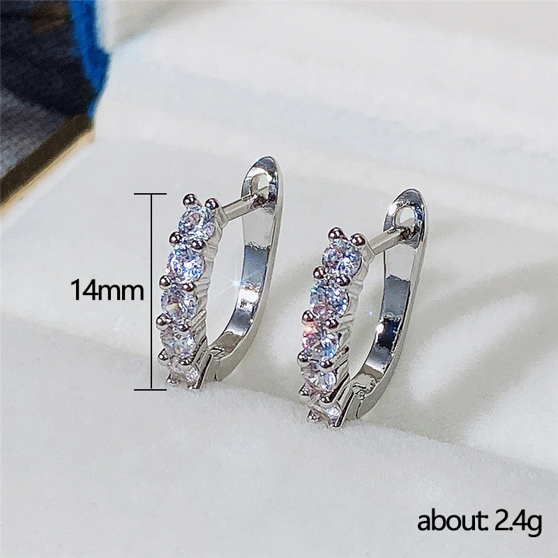 New simple straight row zircon earrings literary and fresh earrings for girlfriends and best friends