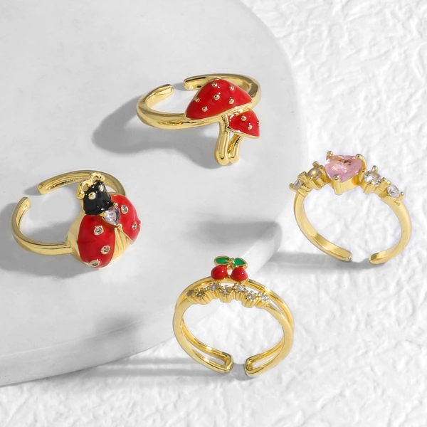 AS jewelry European and American hot-selling copper plated 18k gold dripping insect open ring ring rip50 ring