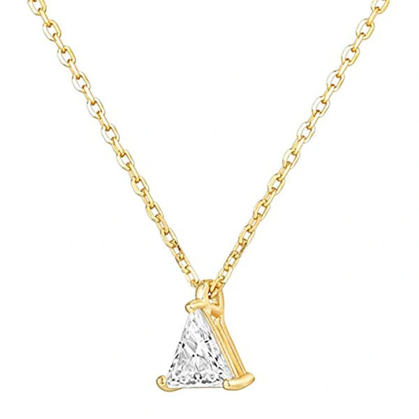 Hot selling new single diamond necklace Anna's same triangle pendant European and American new simple geometric necklace