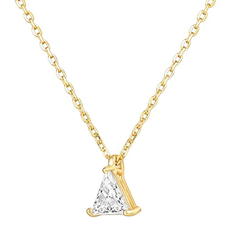 Hot selling new single diamond necklace Anna's same triangle pendant European and American new simple geometric necklace