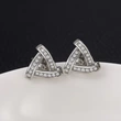 New inlaid step diamond triangle earrings for women exquisite super flash zircon temperament versatile commuter earrings
