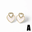 AS jewelry European and American new shell copper plated 18k gold love heart-shaped earrings earrings earrings female era246