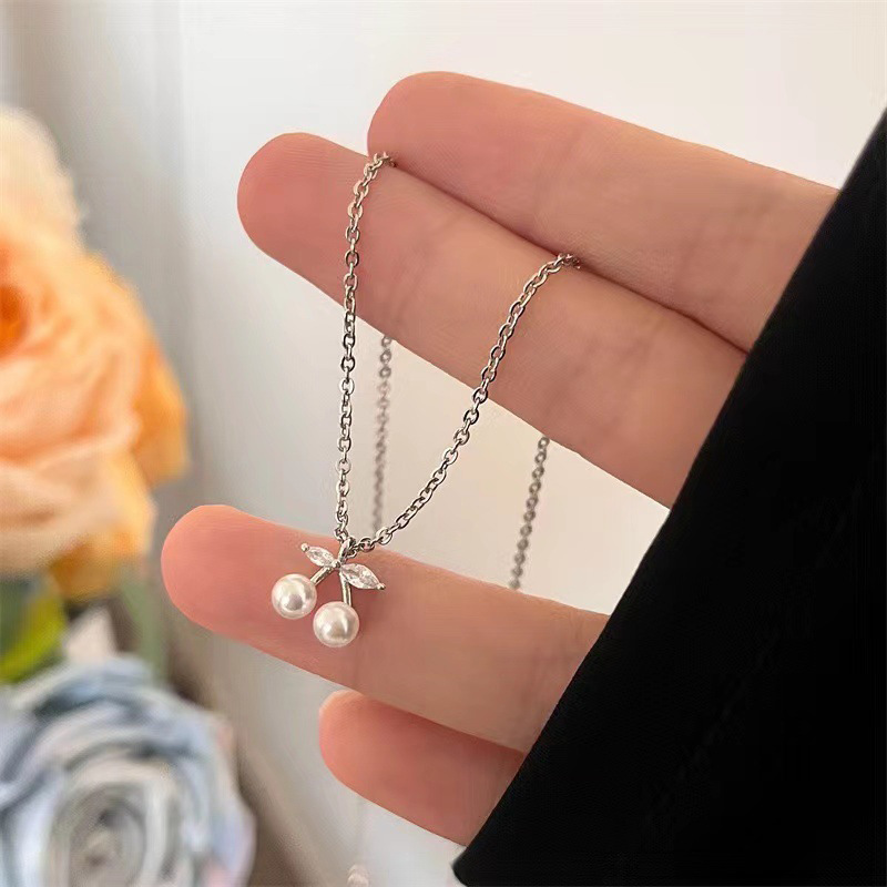  Korean cute style necklace fruit cherry gentle pendant college style exquisite network celebrity clavicle chain