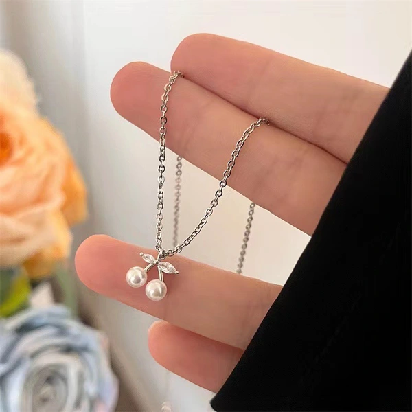  Korean cute style necklace fruit cherry gentle pendant college style exquisite network celebrity clavicle chain