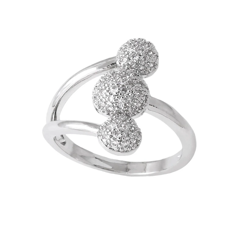 Clearance AS jewelry round irregular open ring female gold-plated zircon ring rih22