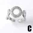 Clearance AS jewelry round irregular open ring female gold-plated zircon ring rih22