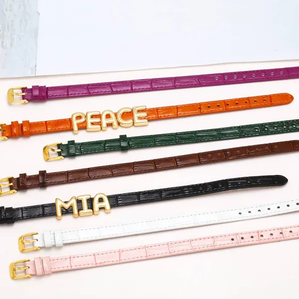 AS jewelry hot selling 26 English letters belt bracelet diy gold-plated hand jewelry female brg78