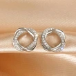  Fashionable and simple earrings for women inlaid with zircon lines wrapped earrings for daily use with shining earrings