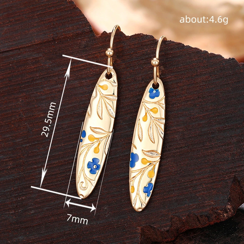   European and American e-commerce earrings creative personality flower long earrings hot-selling ear hooks