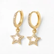 AS jewelry hot selling zircon copper plated real gold five-pointed star pendant earrings earrings female erz79