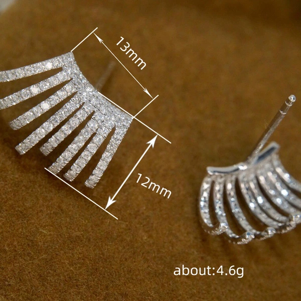 Korean Dongdaemun zircon earrings niche full diamond multi-layer metal earrings temperament personality claw-shaped earrings