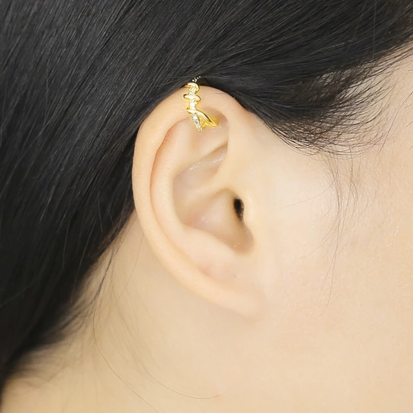 AS jewelry new double-layer ear bone clip 18k gold plated earrings ers08 earrings