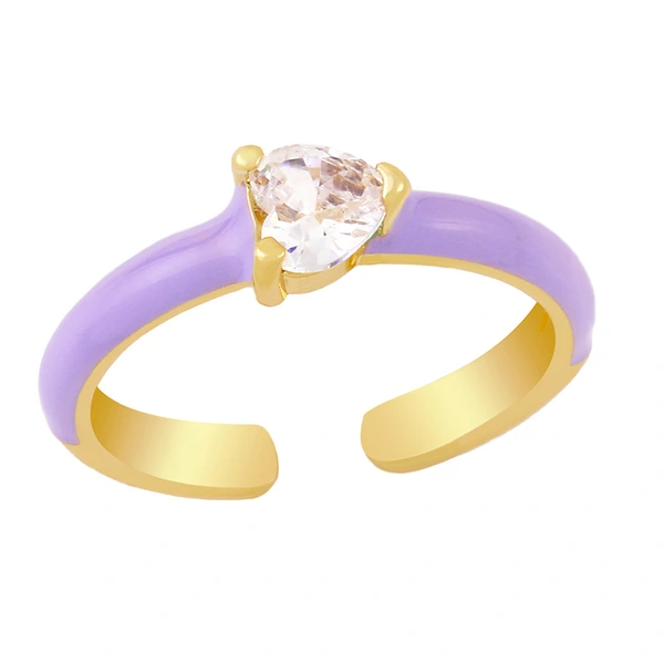 Clearance European and American new love heart zircon ring net celebrity niche design sense drop oil ring female rin18