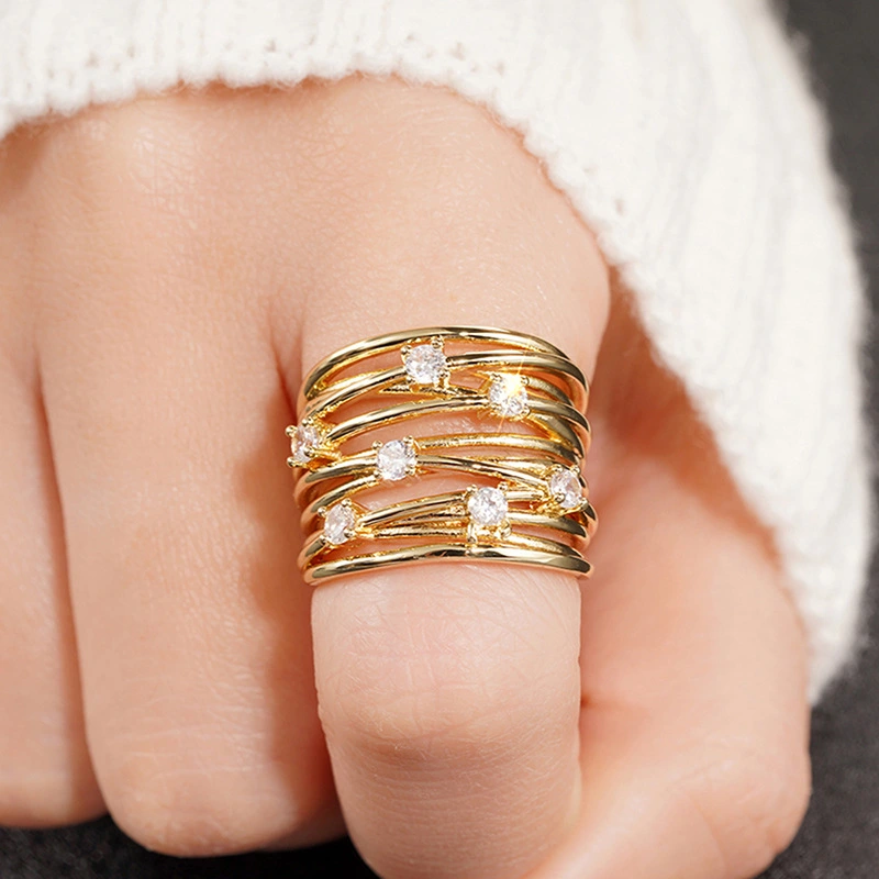 European and American palace lines, multi-layer design, fashionable niche, micro-inlaid zircon, popular and exquisite style