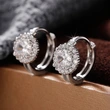 Micro-inlaid zircon and full diamond earrings, copper and gold personalized INS style all-match earrings fashion jewelry