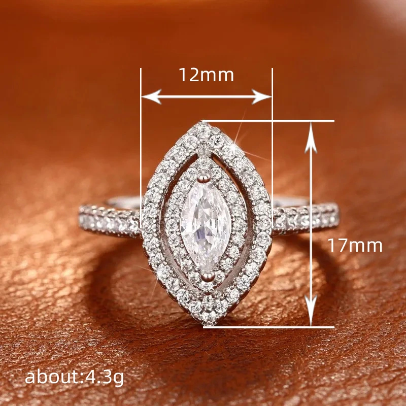  New live jewelry creative horse eye shining zircon wedding ring women's wedding jewelry