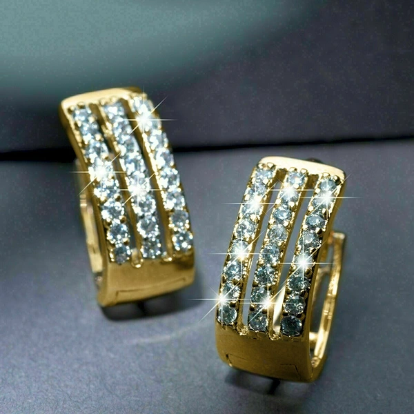 European and American exaggerated earrings Korean temperament zircon personality earrings earrings Valentine's Day date proposal earrings