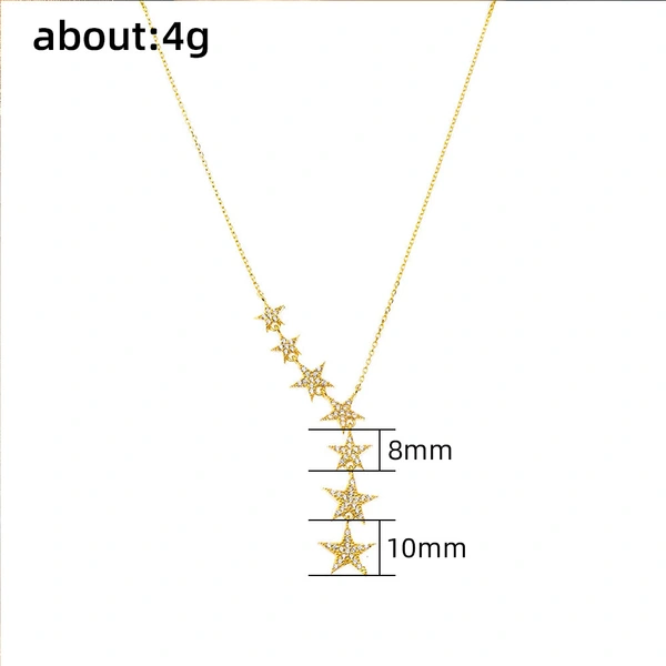 Korean version of the Big Dipper necklace for women, micro-inlaid zircon and five-pointed star clavicle necklace, elegant necklace