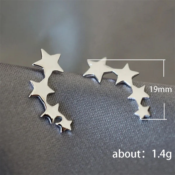 Japanese and Korean style retro metal geometric earrings creative single row five-pointed star earrings Yiwu manufacturers supply