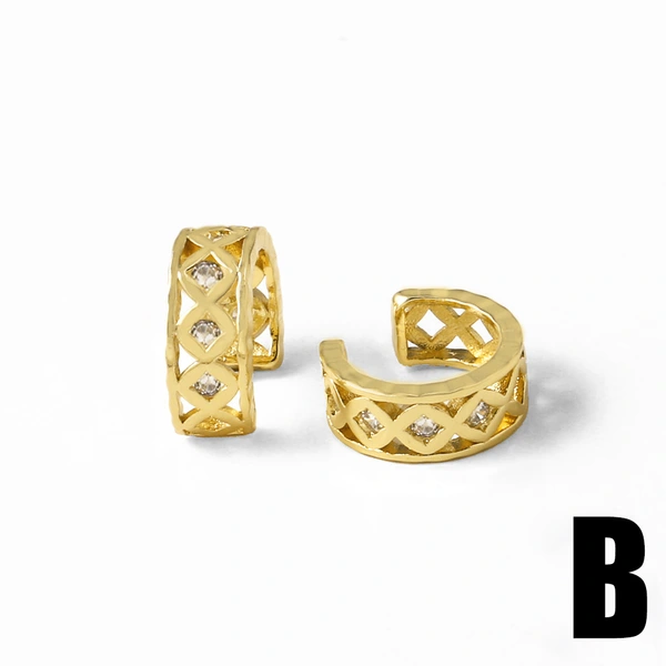 AS jewelry Europe and the United States hot selling copper plated 18k gold butterfly ear clip female no ear piercing ear bone clip earrings erq49