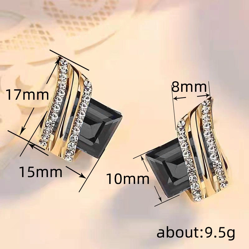 Temperament personality wing earrings new style trendy all-match round face earrings geometric quadrilateral elite female earrings
