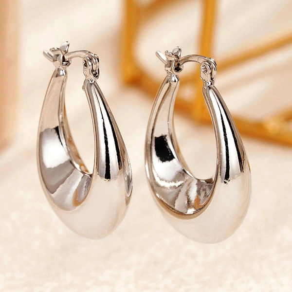 Manufacturer's source French style earrings for women with U-shaped teardrop design, electroplated earrings