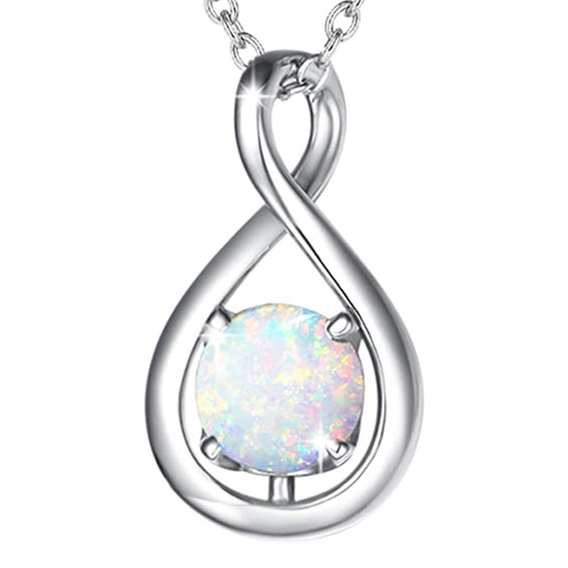 Eight-character dynamic necklace imitation opal pendant colorful clavicle chain gift surprise romantic souvenir