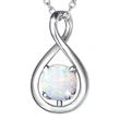Eight-character dynamic necklace imitation opal pendant colorful clavicle chain gift surprise romantic souvenir
