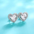  High-quality metal heart-shaped earrings, double-layer hollow exquisite earrings, small heart-to-heart earrings