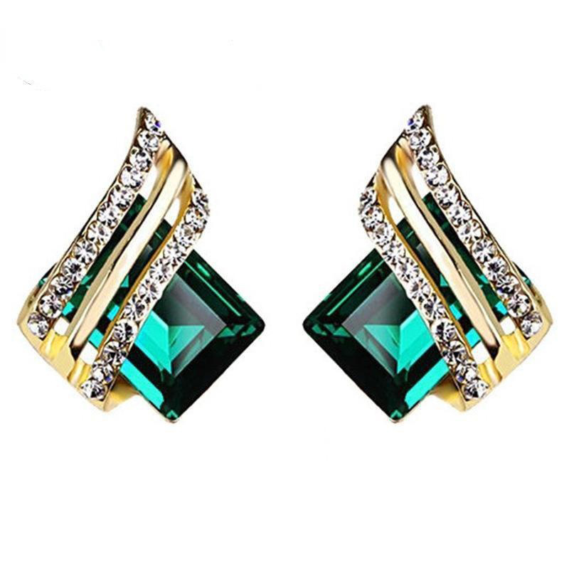 Temperament personality wing earrings new style trendy all-match round face earrings geometric quadrilateral elite female earrings