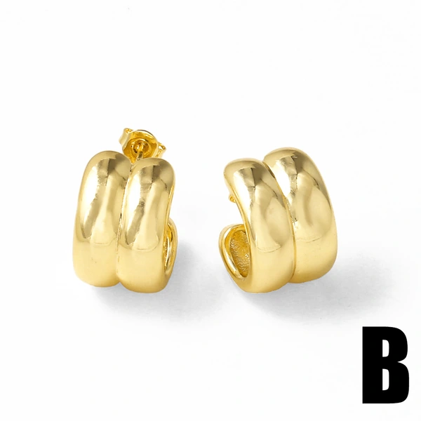 AS jewelry Europe and the United States hot selling copper plated 18k gold C-shaped full zircon earrings earrings era216 earrings