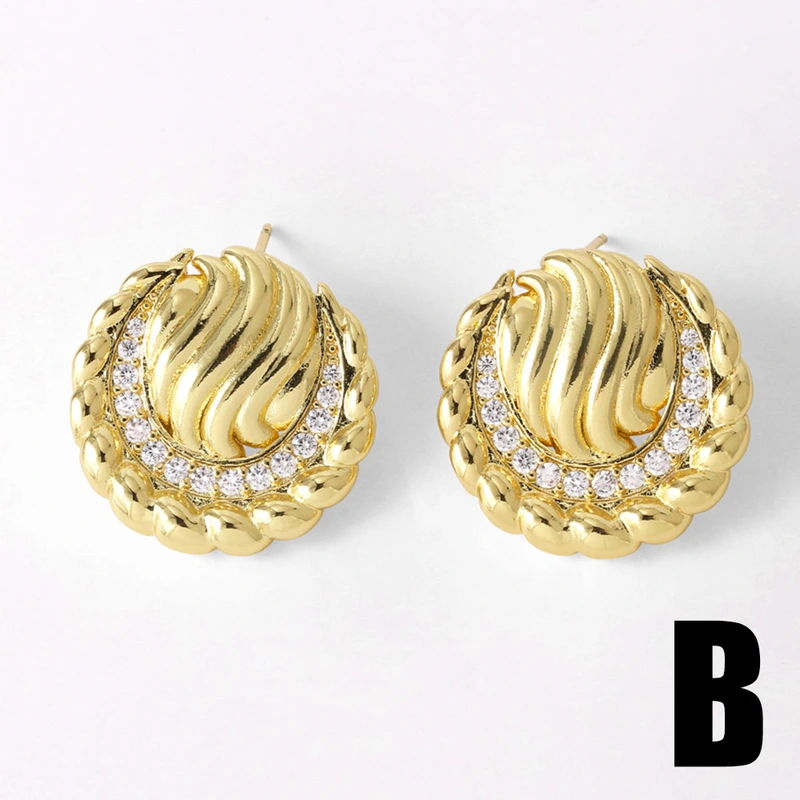 AS jewelry studs Europe and the United States hot selling gold earrings copper plated 18k gold inlaid zircon earrings earrings erw15