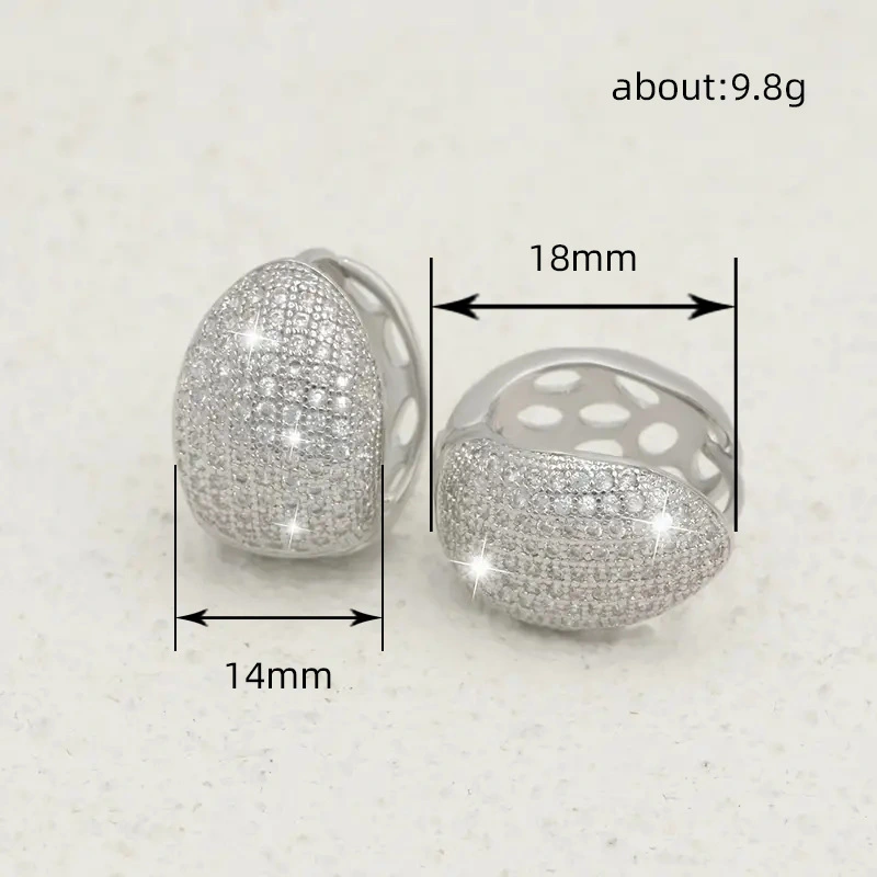  New Neymar earrings, hip-hop inlaid luxury earrings, trendy hollow design earrings