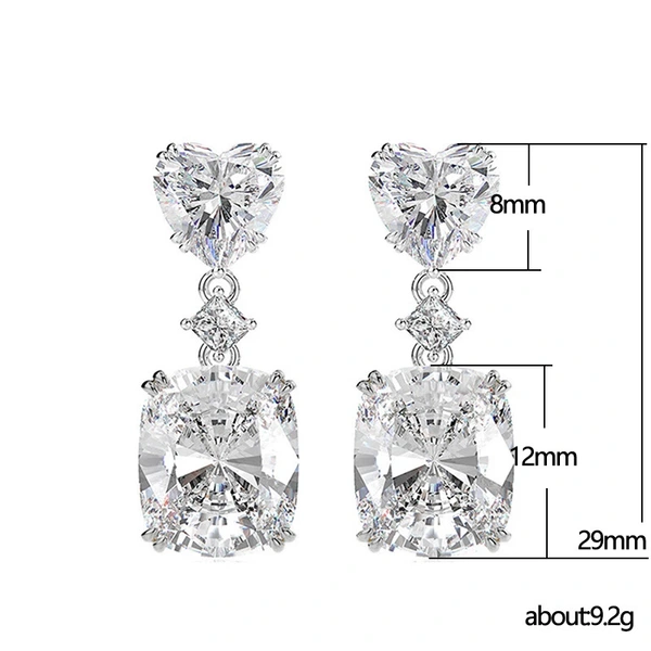 New light luxury style flash diamond pink yellow white zircon earrings female fashion colored gemstone earrings ear jewelry