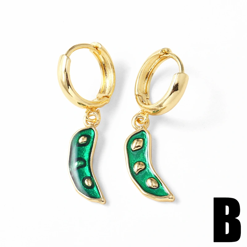 AS jewelry hot selling copper plated 18k gold fruit and vegetable watermelon earrings earrings female erw44