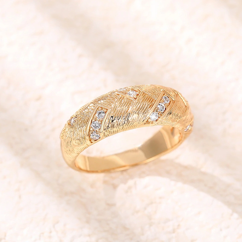  Italian retro light luxury braided ring female niche design fashion twist ring autumn and winter accessories