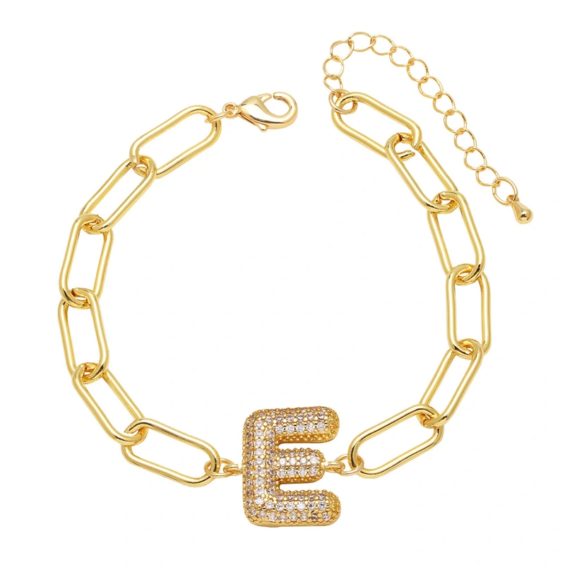 AS jewelry European and American hot-selling copper plated 18k gold zircon 26 English letters love bracelet jewelry brh51