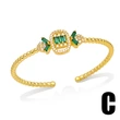 European and American new temperament retro emerald zircon bracelet niche light luxury high-end sugar cube bracelet brd77