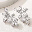 Korean version of the flower lady zircon earrings temperament versatile inlaid AAA zircon earrings beautiful girl earrings