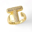 AS jewelry 26 English letters ring female gold-plated full zircon open ring rih31