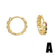Hot style fashion simple color zircon earrings female European and American all-match round gold-plated earrings earrings erw51